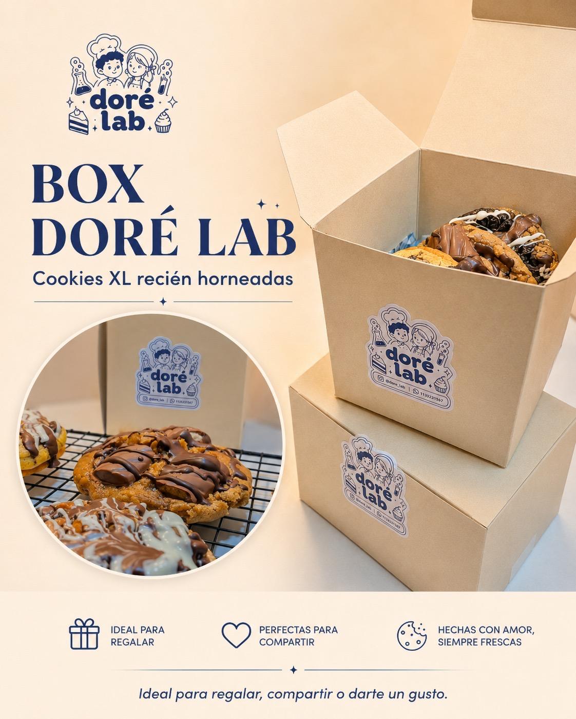 Box Doré Lab con cookies XL recién horneadas